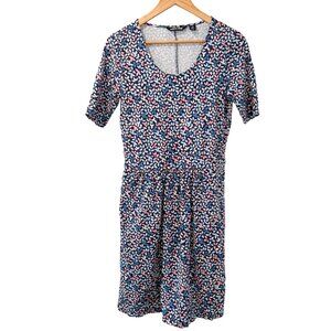 Land's End Navy Short Sleeve‎ Fit & Flare Dress Size XS (2–4)